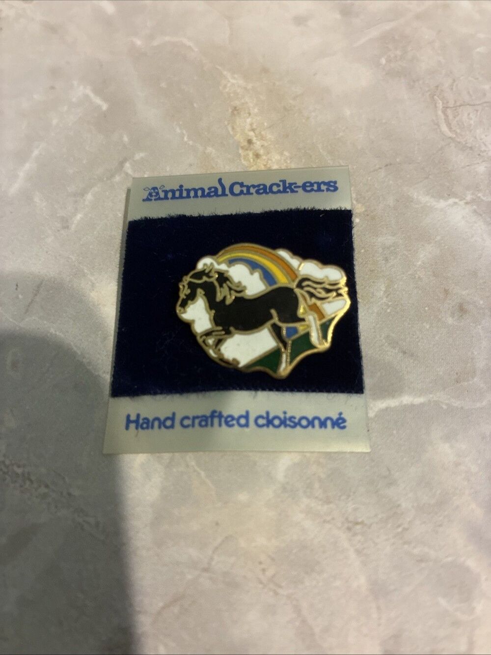 Animal Crack-ers Hand Crafted Cloisonné Pin Horse And Rainbow